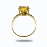 Anillo de Oro 14K Con 0.4CT de Diamante y Citrina de 0.080CT