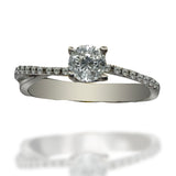 Anillo de oro 14K Y 0.40CT de Diamantes