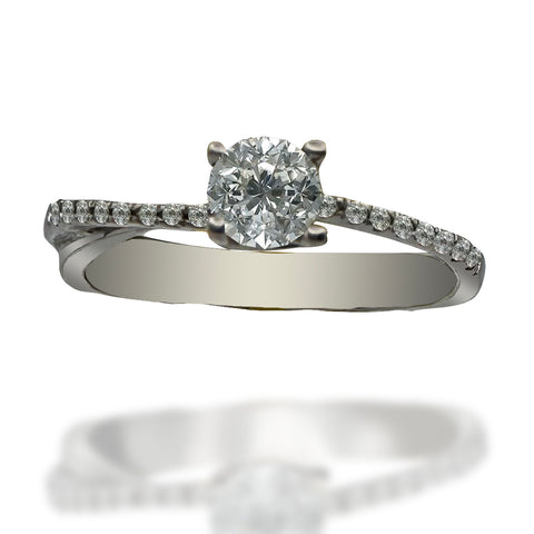 Anillo de oro 14K Y 0.40CT de Diamantes