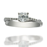 Anillo de oro 14K Y 0.40CT de Diamantes