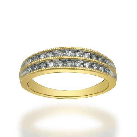 Anillo de Oro 14K Con 0.20CT de Diamantes
