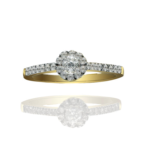 Anillo de oro 14K Con 0.20CT de Diamantes