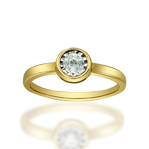 Anillo de oro 14K Con 0.15CT de Diamantes