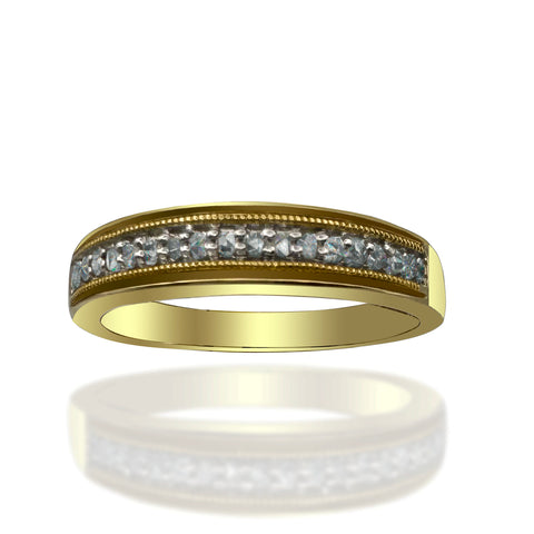Anillo de oro 14K Y 0.17 CT de Diamantes