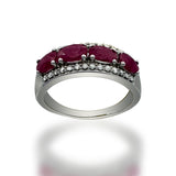 Anillo de Oro 14K Con 0.15CT de Diamantes Y 1.10CT de Rubíes