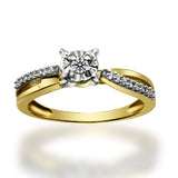 Anillo de Oro 14K Con 0.12 CT de Diamantes