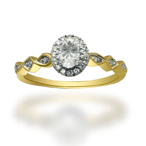 Anillo de Oro 14K Con 0.25 CT de Diamantes