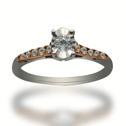 Anillo de Oro 14K Con 0.20 CT de Diamantes