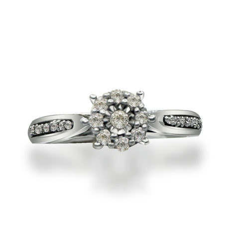 Anillo de Oro 14K Con 0.15 CT de Diamantes