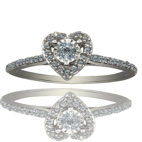 Anillo de Oro 14K Con  0.15 CT de Diamante