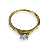ANILLO DE ORO 14K Y 0.12CT DE DIAMANTES.