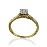 ANILLO DE ORO 14K Y 0.12CT DE DIAMANTES.