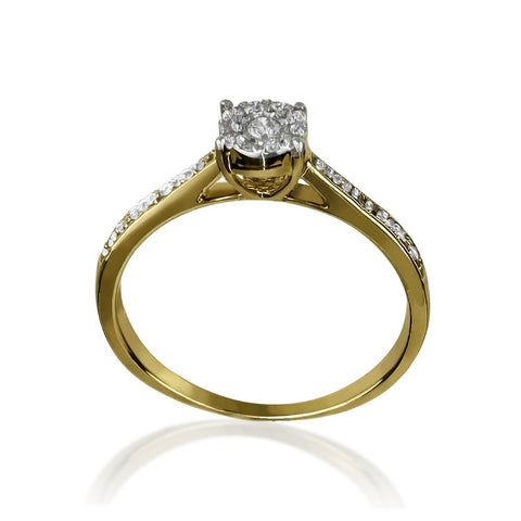 ANILLO DE ORO 14K Y 0.12CT DE DIAMANTES.