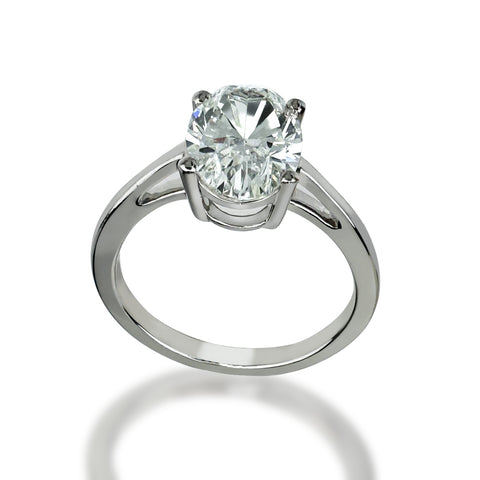 Anillo de Oro blanco de 14k y Diamante de Laboratorio 2.00 Ct.