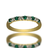 Anillo de Oro 14K Con 0.15CT de Esmeraldas Y 0.15CT de Diamantes