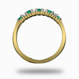 Anillo de Oro 14K Con 0.15CT de Esmeraldas Y 0.15CT de Diamantes