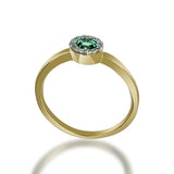 Anillo de Oro 14K Esmeralda y Diamantes