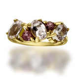 Anillo de Oro 14K Con 1.20 de Morganita Y 0.20 de Turmalina