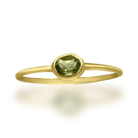 Anillo de Oro 14K Y Peridote