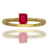 Anillo de Oro 14K Con 0.50CT de Rubí