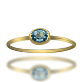 Anillo de Oro 14K Con Topacio Azul de 0.25CT