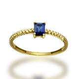 Anillo de Oro 14K Con 0.18CT de Zafiro