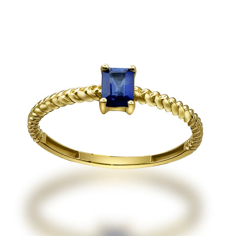 Anillo de Oro 14K Con 0.18CT de Zafiro