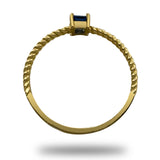 Anillo de Oro 14K Con 0.18CT de Zafiro