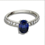 Anillo de Oro 14k con Zafiro y Diamantes