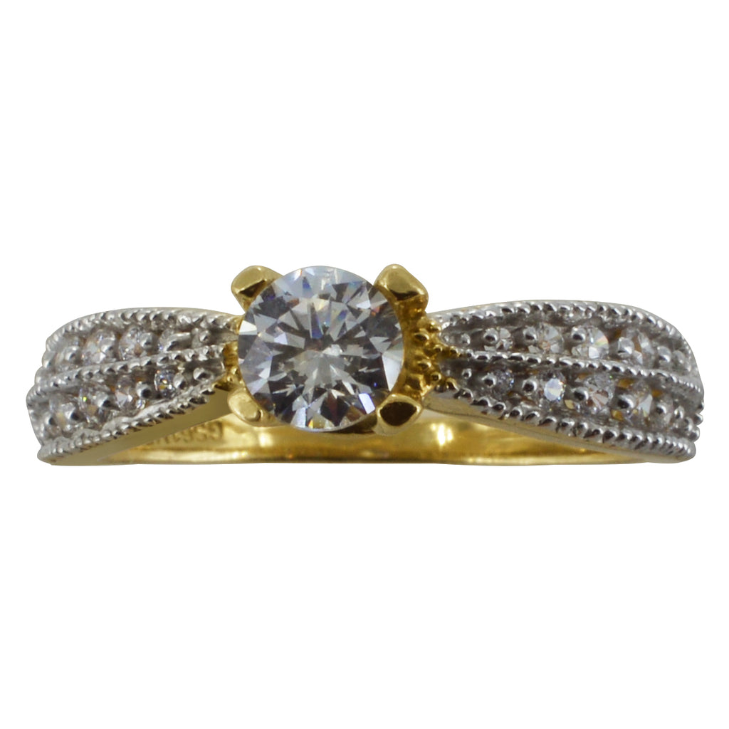 Anillo de Oro 14k y Zirconias – Elegance Joyerías